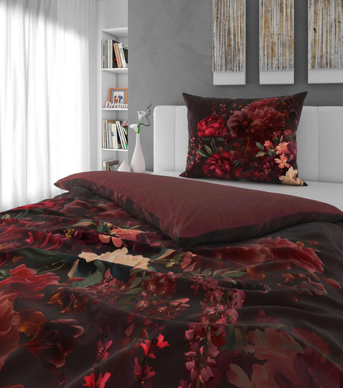 WENDEBETTWÄSCHE 2-teilig Satin 140/200 cm  - Rot, KONVENTIONELL, Textil (140/200cm) - Esposa