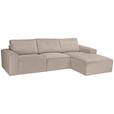 ECKSOFA Taupe Chenille - Taupe/Schwarz, KONVENTIONELL, Kunststoff/Textil (272/168cm) - Carryhome