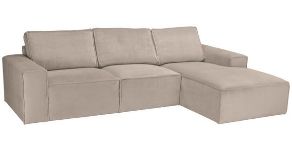 ECKSOFA Taupe Chenille - Taupe/Schwarz, KONVENTIONELL, Kunststoff/Textil (272/168cm) - Carryhome