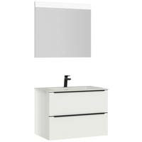 BADEZIMMER 3-teilig  in 81 cm  - Schwarz/Weiß, MODERN, Holzwerkstoff/Stein (81cm) - Nobilia