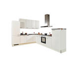ECKKÜCHE XO 21 270/330 cm  in Weiß, Sandfarben  - Sandfarben/Schwarz, Design, Holzwerkstoff/Metall (270/330cm) - Xora