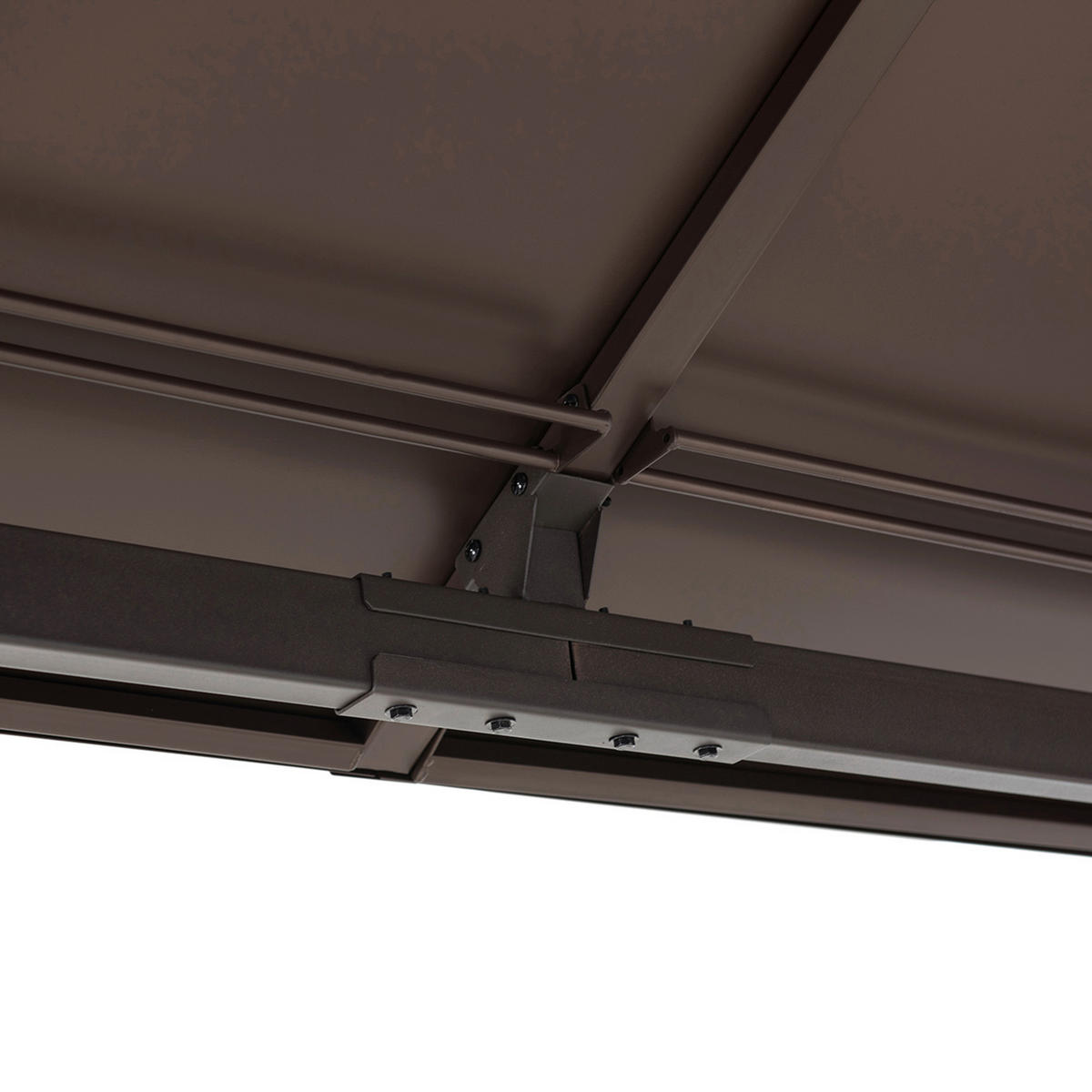 Pavillon inkl. Moskitonetz 366/293/307 cm Stahl  - Dunkelbraun/Schwarz, Basics, Metall (366/293/307cm) - Modante