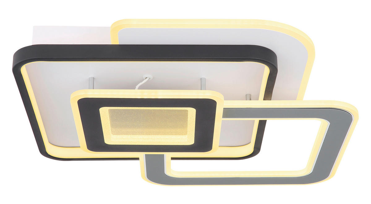 DECKENLEUCHTE 40 W    50/48/8 cm  - Weiss/Transparent, Trend, Kunststoff/Metall (50/48/8cm) - Globo