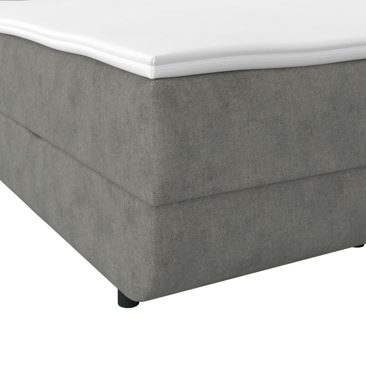 POLSTERBETT 160/200 cm, inkl. Bettkasten, Topper,  in Grau  - Schwarz/Grau, MODERN, Kunststoff/Textil (160/200cm) - MID.YOU