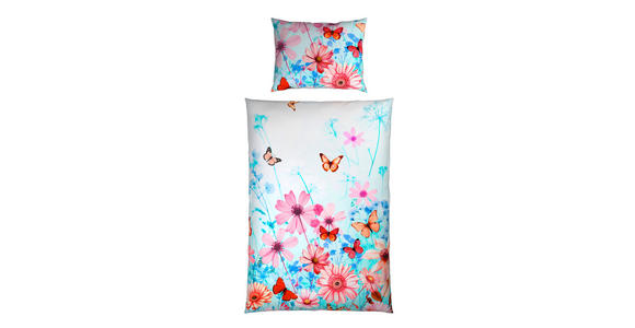 WENDEBETTWÄSCHE Satin 140/200 cm  - Blau/Weiß, Textil (140/200cm) - Esposa