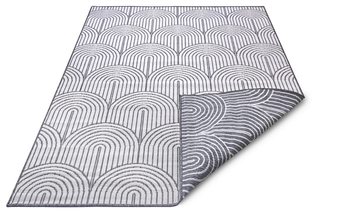 OUTDOORTEPPICH 160/230 cm Pangli Silberfarben, Weiß  - Silberfarben/Weiß, Design, Kunststoff (160/230cm)