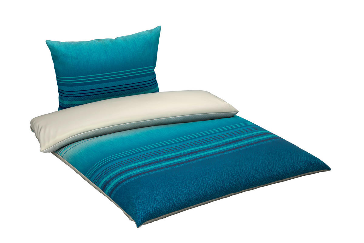 POSTELJINA SA DVA LICA 140/200 cm saten plava  - plava, tekstil (140/200cm) - Novel