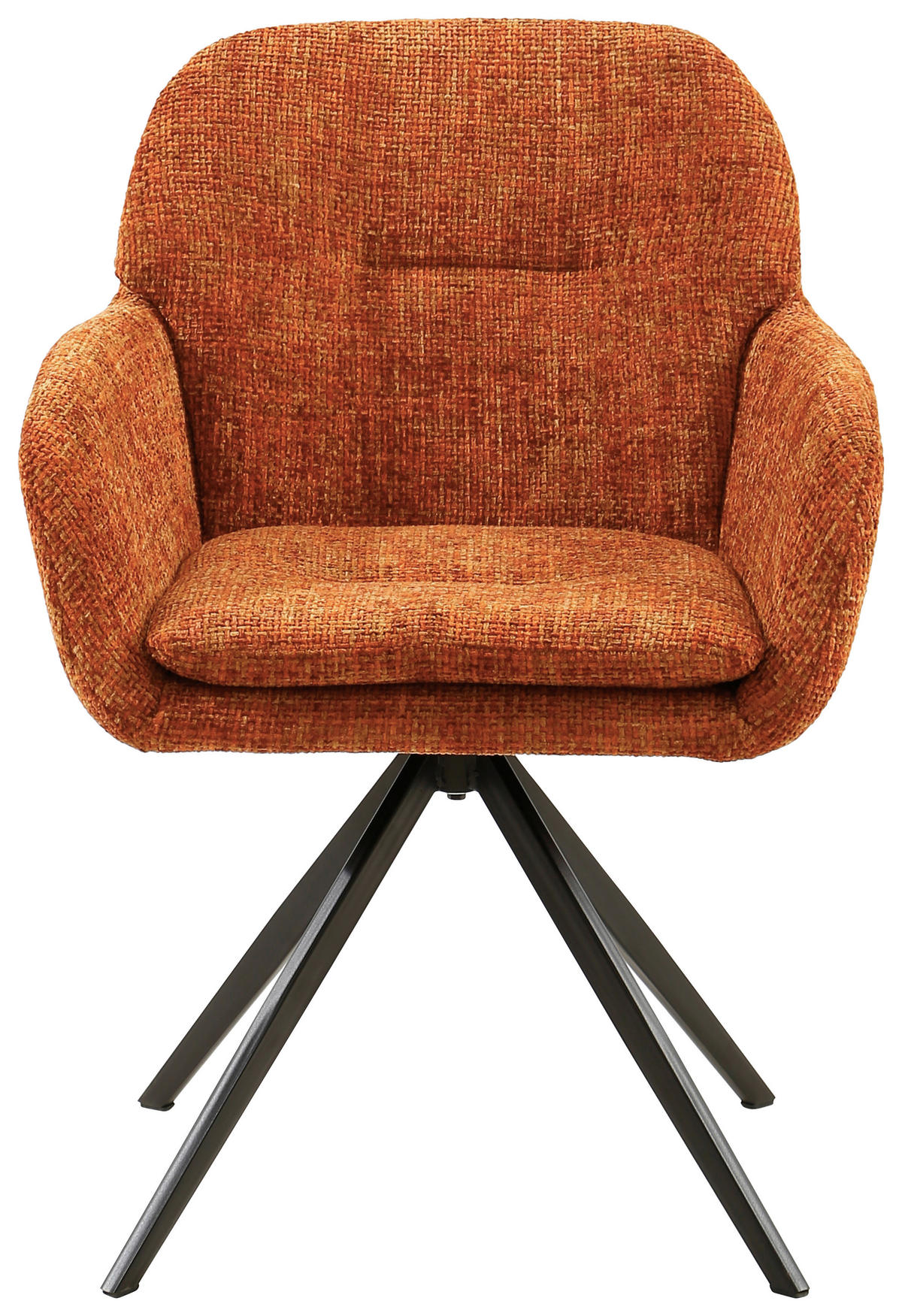 ARMLEHNSTUHL  in Eisen Chenille  - Schwarz/Orange, Design, Textil/Metall (62/82,5/66cm) - Stylife
