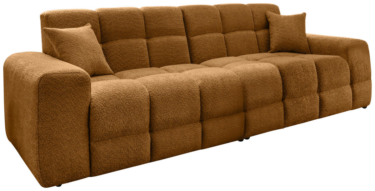 VIERSITZER-SOFA in Bouclé Goldfarben  - Goldfarben/Schwarz, MODERN, Kunststoff/Textil (300/87/120cm) - Livetastic
