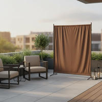 SICHTSCHUTZ - Taupe/Silberfarben, KONVENTIONELL, Textil/Metall (155/188/50cm) - Gardenson