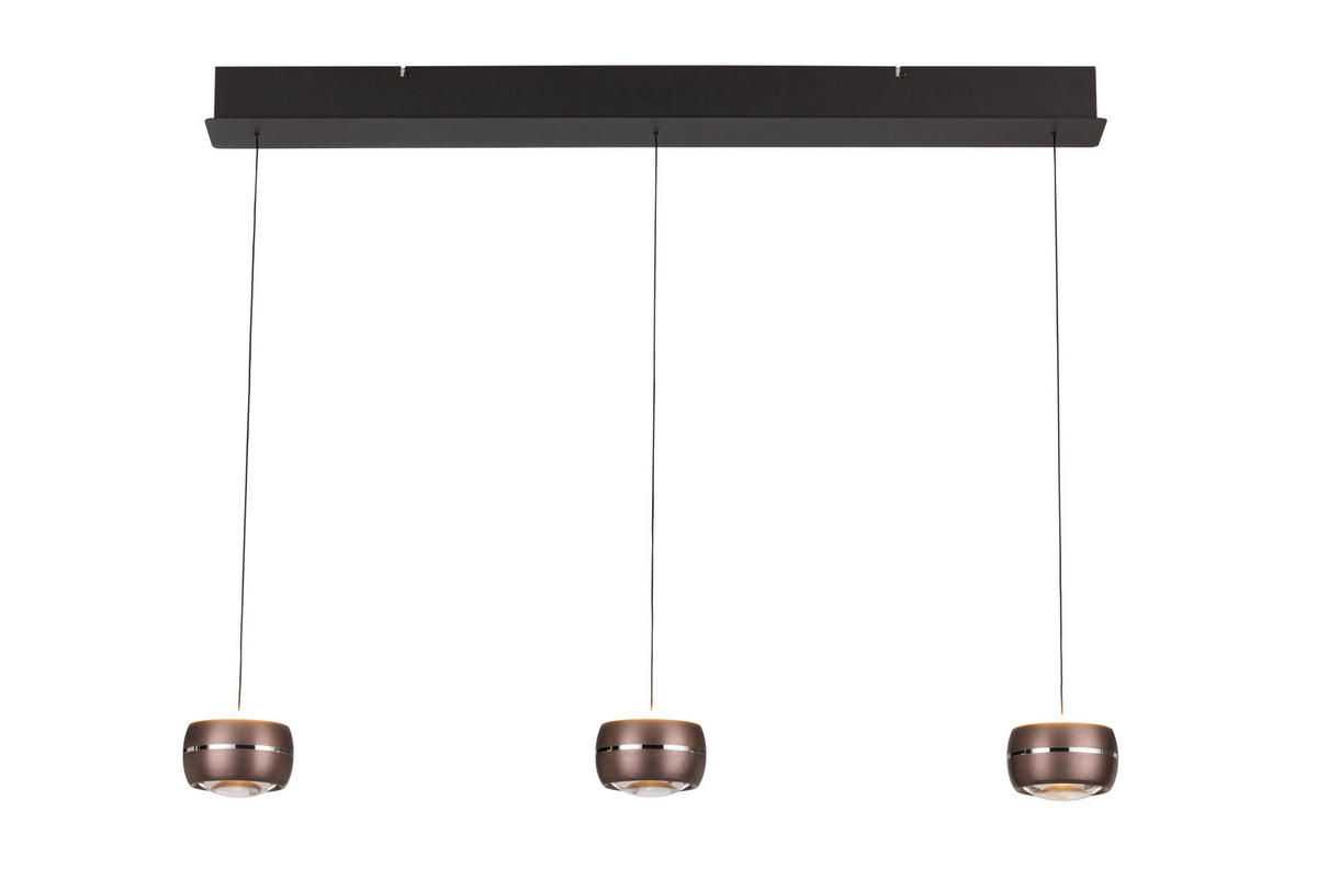 ZÁVESNÉ LED SVIETIDLO,   - hnedá, Basics, kov/sklo (100cm) - Dieter Knoll