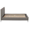POLSTERBETT gepolstertes Kopfteil, Lattenrost, Bettkasten Grau 160/200 cm  - Schwarzchrom/Grau, KONVENTIONELL, Leder/Holz (160/200cm) - Esposa