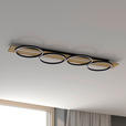 LED-DECKENLEUCHTE 125/38/6,8 cm   - Schwarz, Design, Holz/Kunststoff (125/38/6,8cm) - Novel