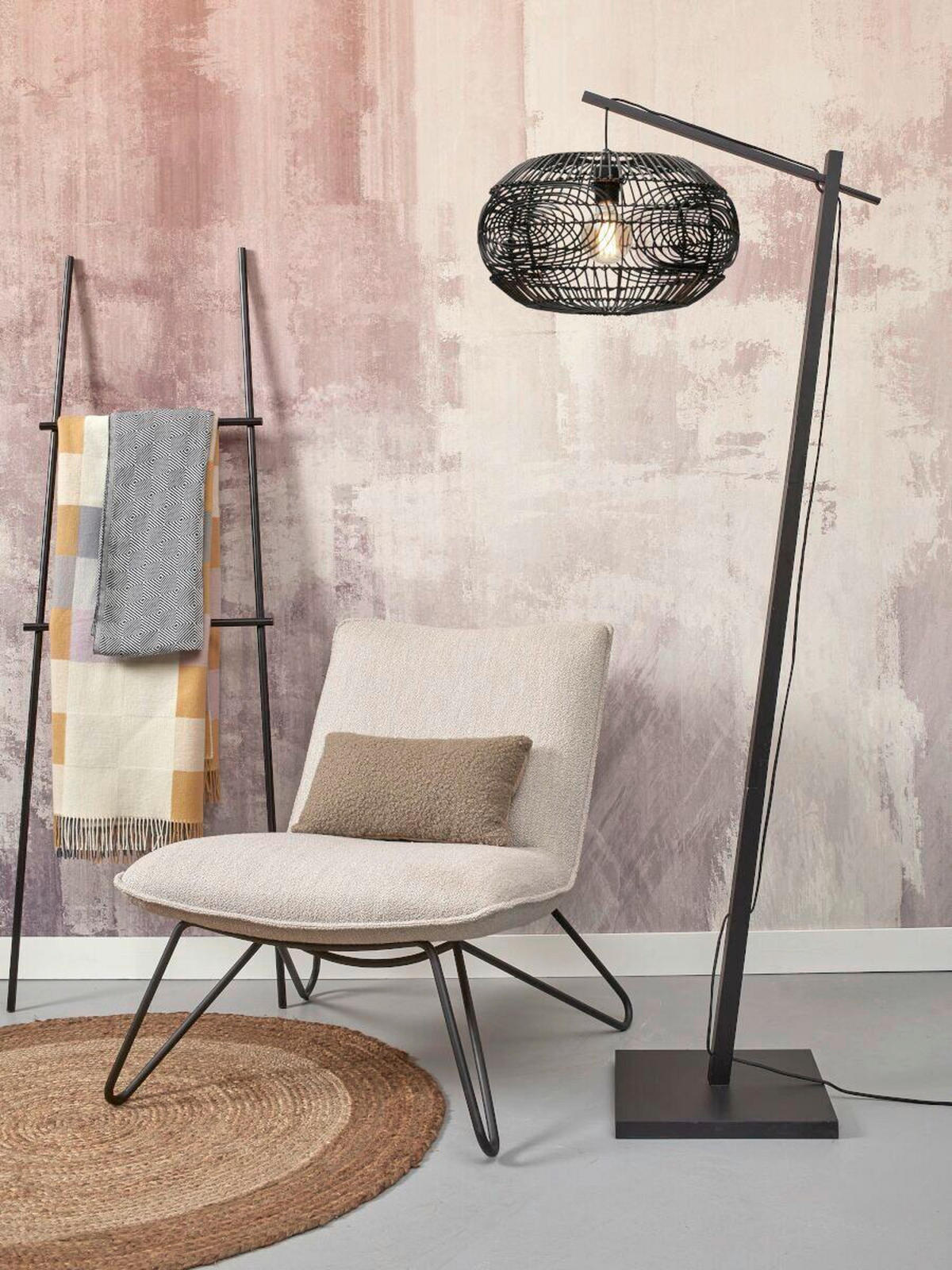 STOJACÍ LAMPA, 74/48/176 cm - černá, Trend (74/48/176cm) - Good & Mojo
