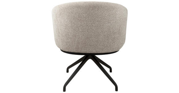 ARMLEHNSTUHL  Typenauswahl, Sitzfläche 360° drehbar, automatische Rückholfunktion Chenille, Flanell  Schwarz, Taupe  - Taupe/Schwarz, Design, Textil/Metall (73/83/68cm) - Novel