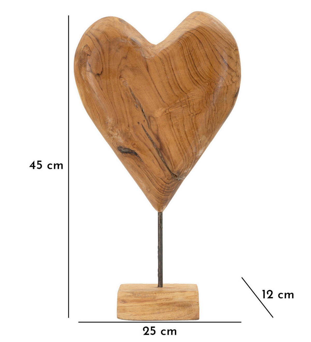 SKULPTUR - Braun, Basics, Holz (25/45/12cm)