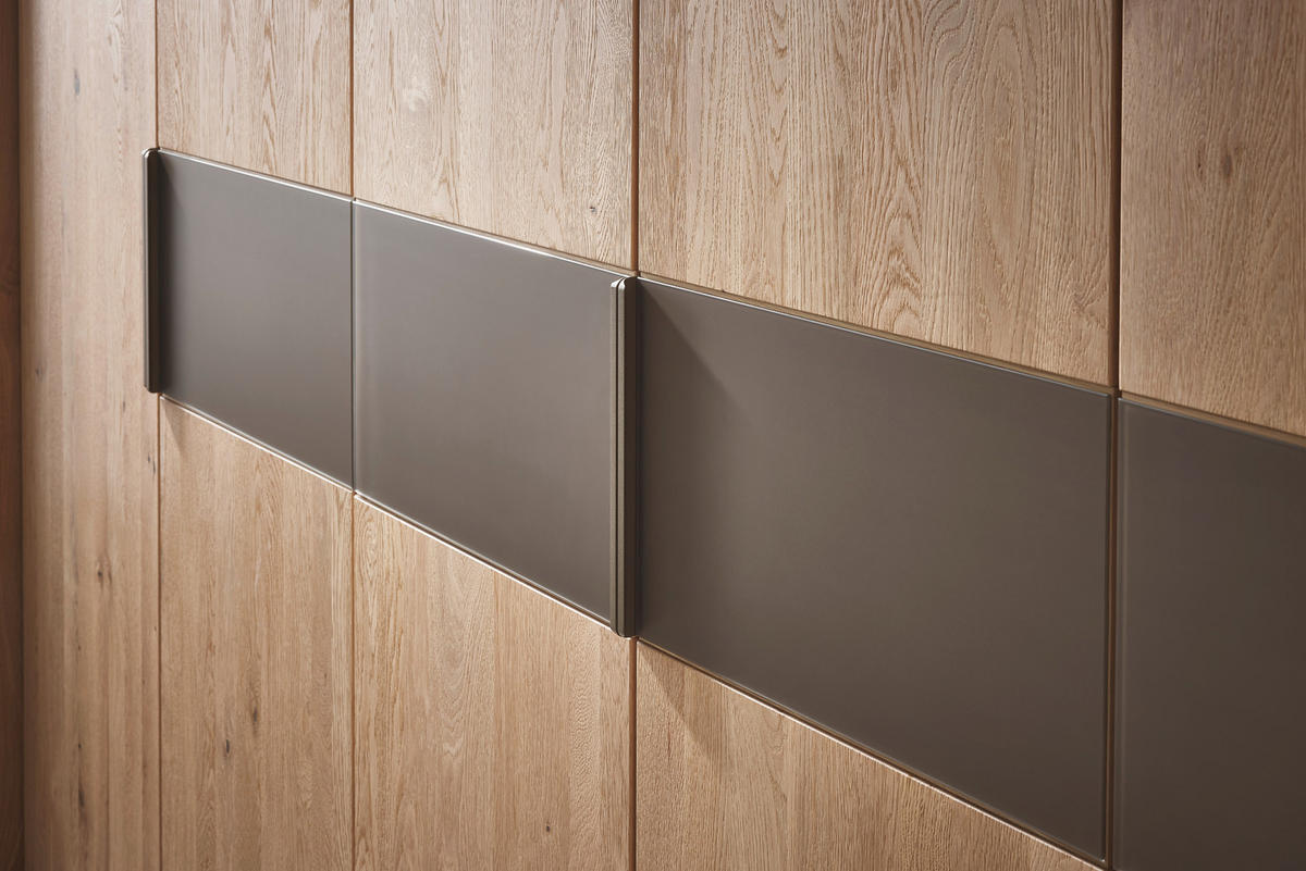 DREHTÜRENSCHRANK 301,9/223,3/62 cm,  in Bronzefarben, Wildeiche, 6-türig  - Wildeiche/Bronzefarben, Natur, Glas/Holz (301,9/223,3/62cm) - Valnatura