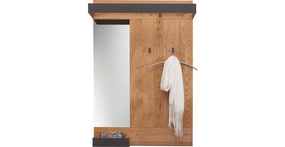 GARDEROBENPANEEL  in 90/134/35 cm  - Eichefarben/Anthrazit, Design, Glas/Holz (90/134/35cm) - Waldwelt