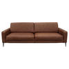 3,5-SITZER in Echtleder Dunkelbraun  - Dunkelbraun/Schwarzchrom, Design, Leder/Metall (207/85/92cm) - Livetastic