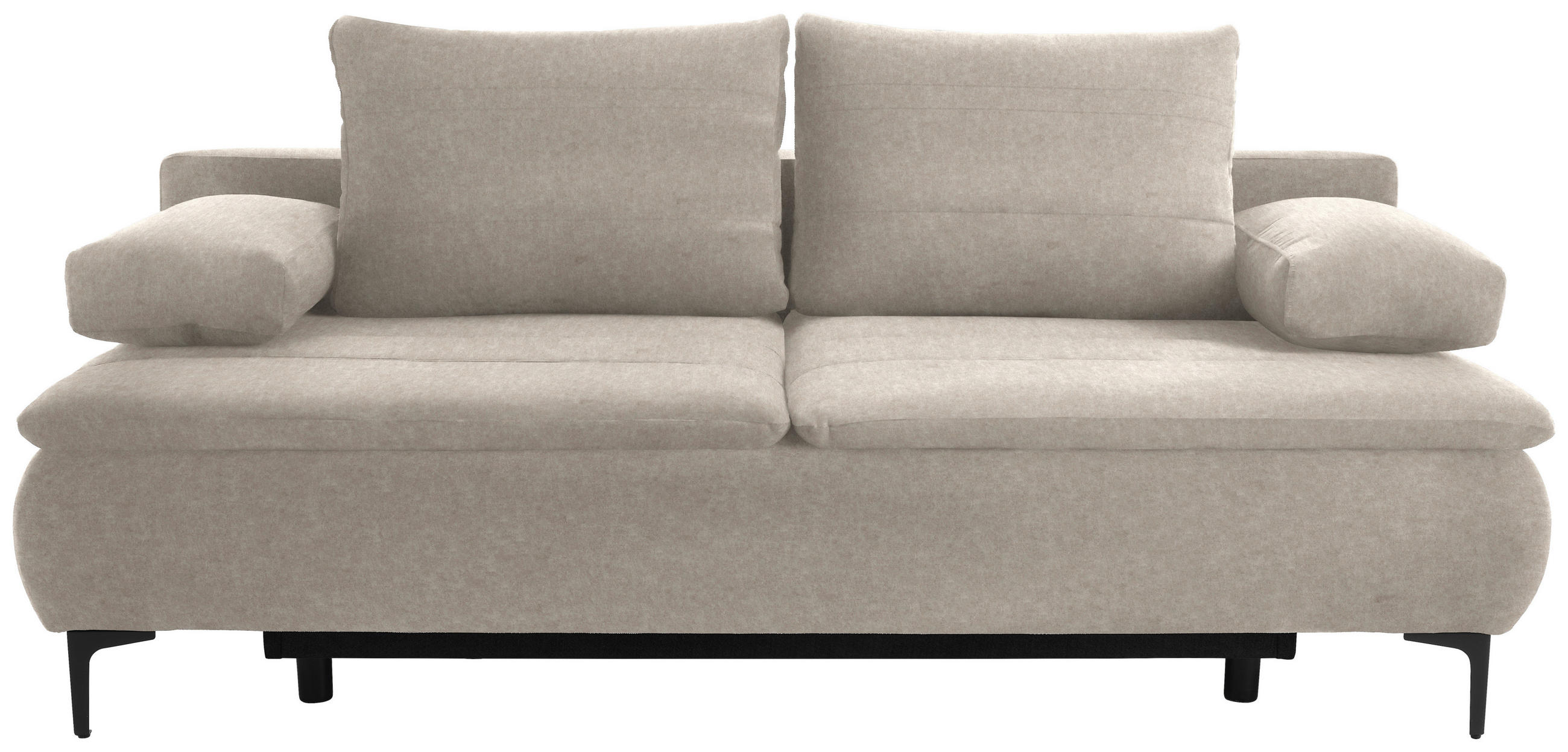BOXSPRINGSOFA Flachgewebe Cappuccino  - Cappuccino, KONVENTIONELL, Textil/Metall (204/93/100cm) - Novel