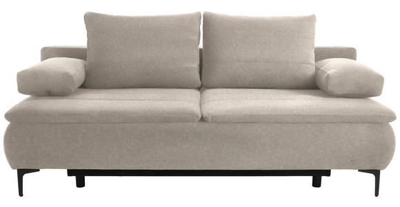 BOXSPRINGSOFA Flachgewebe Cappuccino - Cappuccino, KONVENTIONELL, Textil/Metall (204/93/100cm) - Novel