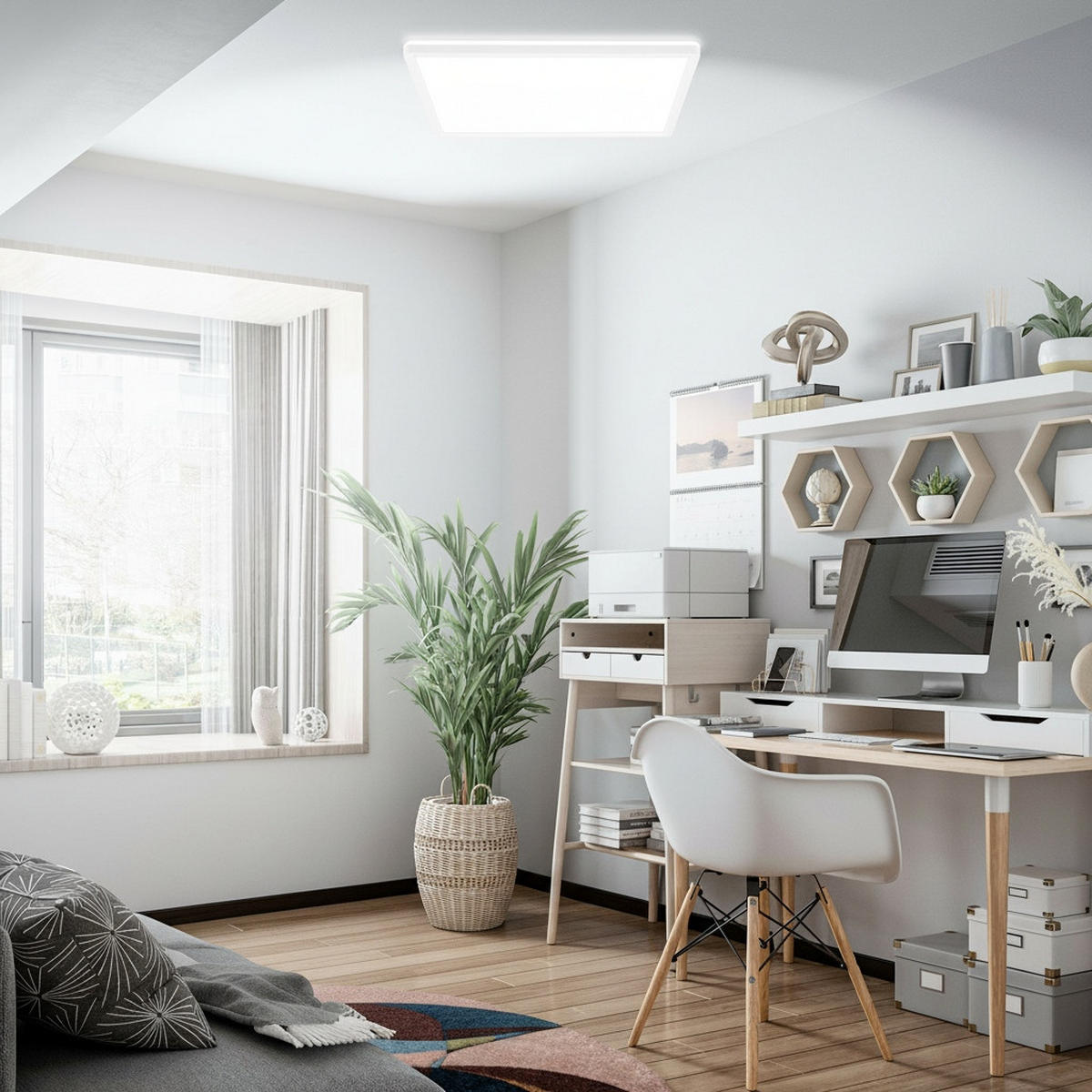 LED-DECKENLEUCHTE Tava A 42/42/3 cm   - Weiß, Basics, Kunststoff (42/42/3cm) - Briloner
