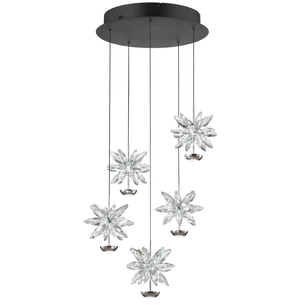 LED-PENDELLEUCHTE 42/170 cm    - Klar/Chromfarben, Basics, Glas/Metall (42/170cm) - Brilliant