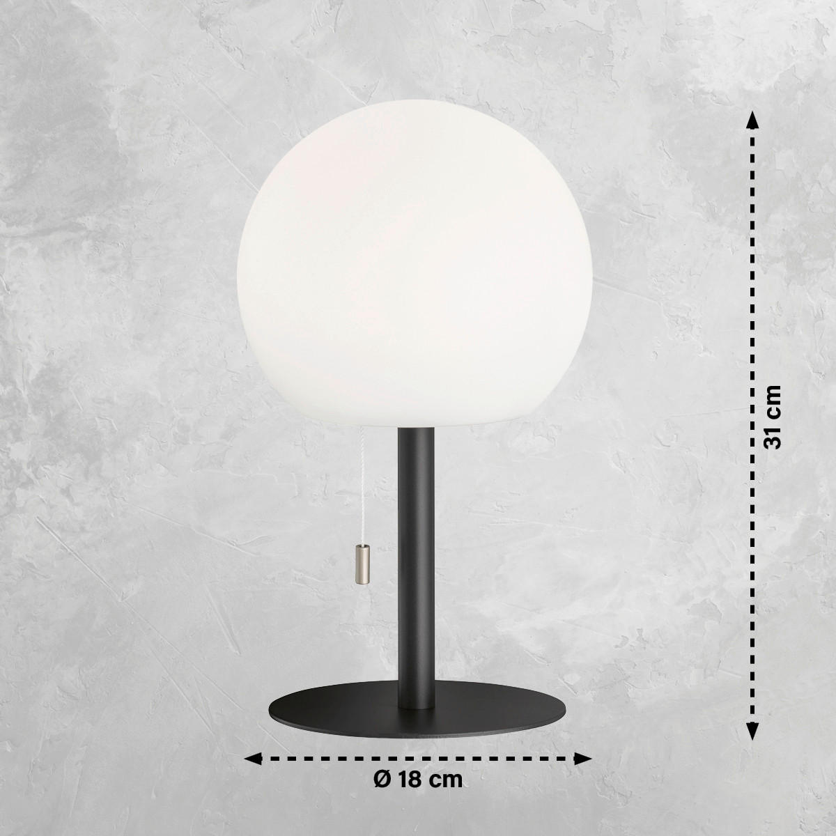 AKKU-TISCHLEUCHTE Trivento 18/31 cm   - Sandfarben/Schwarz, Basics, Kunststoff/Metall (18/31cm)