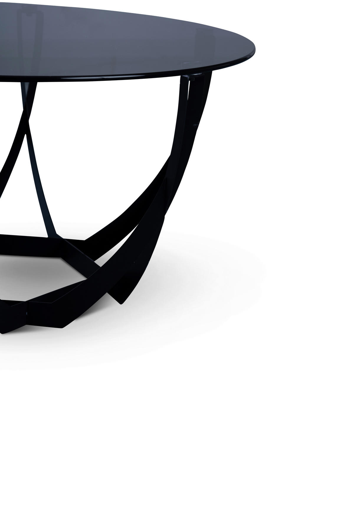 COUCHTISCH Sicherheitsglas 80/80/40 cm rund Grau, Schwarz  - Schwarz/Grau, Basics, Glas/Metall (80/80/40cm) - Xora