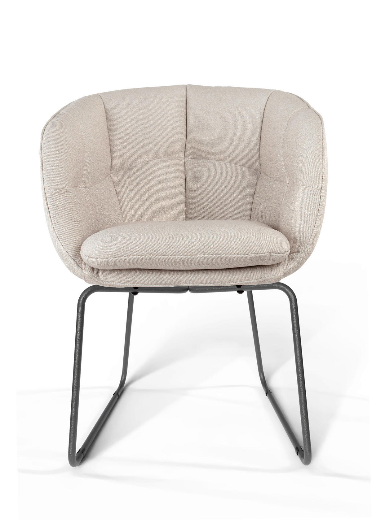 ARMLEHNSTUHL  Beinauswahl, Stoff-/Lederauswahl Jacquard  Sandfarben  - Sandfarben/Schwarz, Design, Textil/Metall (62/81/63cm) - Dieter Knoll