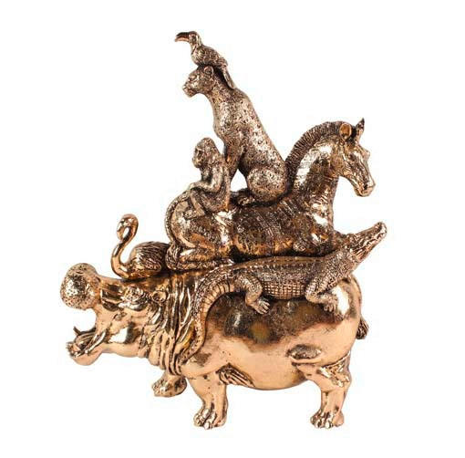 SZOBOR - arany, Design, műanyag (36/14,5/43,5cm)