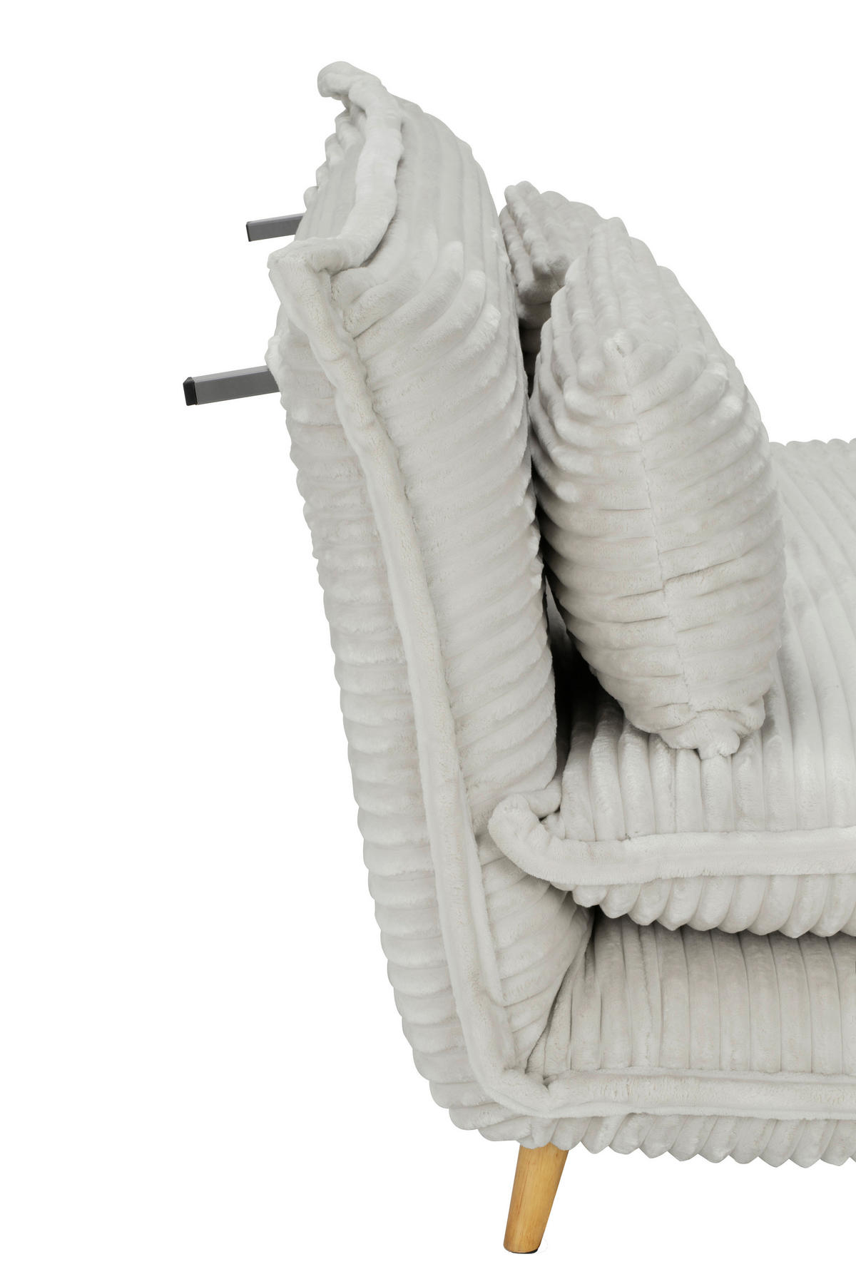 SCHLAFSESSEL Cord Weiß    - Walnussfarben/Weiß, MODERN, Holz/Textil (76/85/83cm) - Livetastic