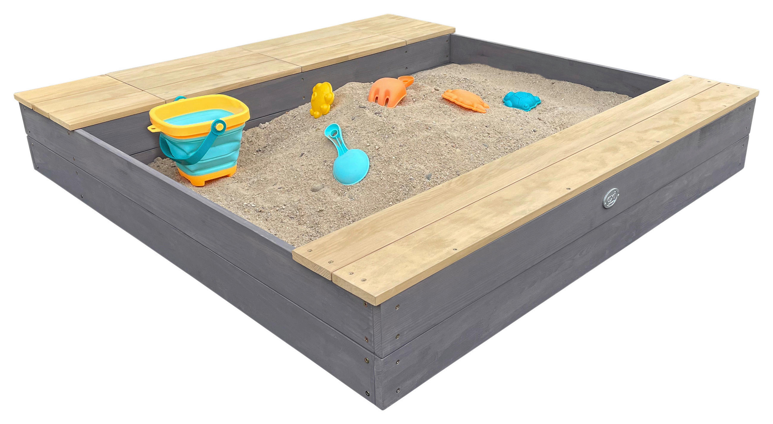 SANDKASTEN  - Braun/Grau, KONVENTIONELL, Holz (117/18,7/119cm) - Ambia Garden