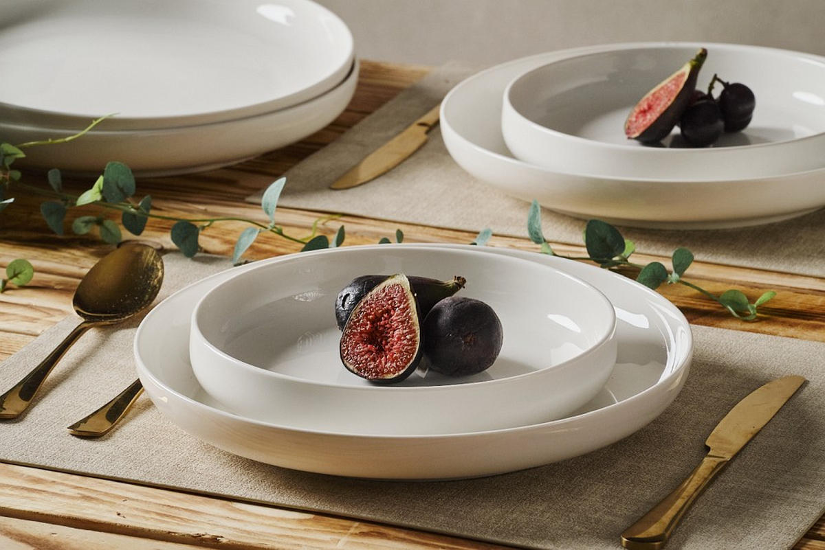 KOMBISERVICE Weiß OSLO SNØ 8-teilig 4 Personen  - Weiß, Design, Keramik - Novel