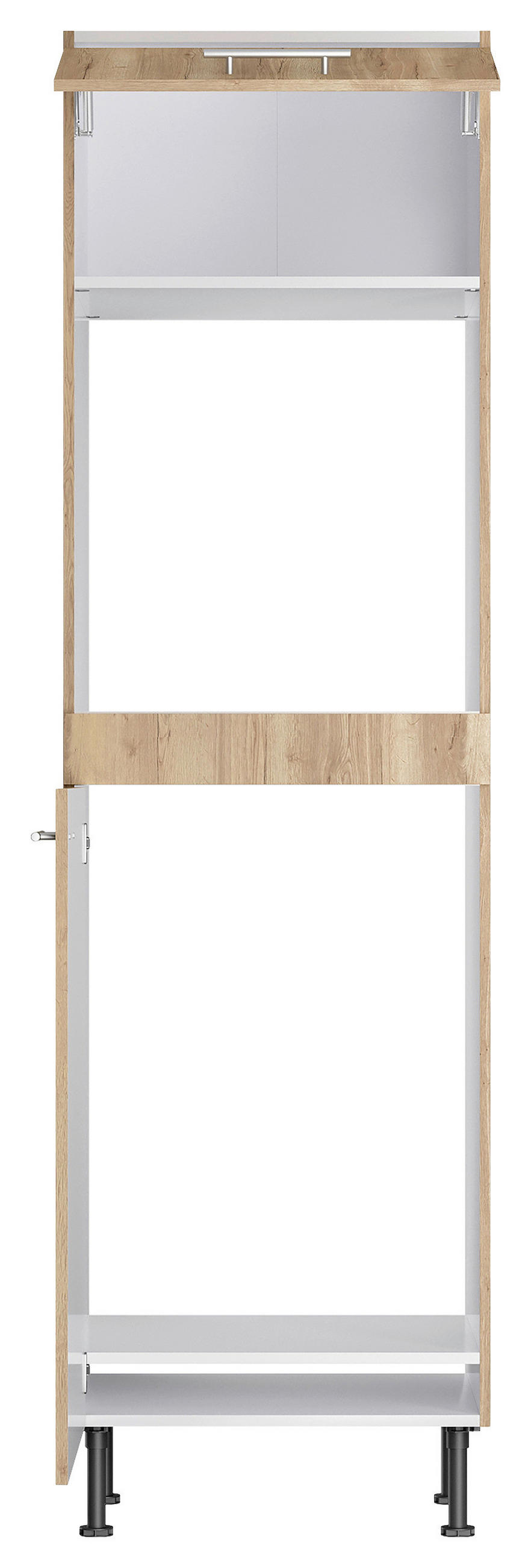 GERÄTEUMBAUSCHRANK 60/211,8/58,1 cm  in Wildeiche  - Wildeiche/Edelstahlfarben, Basics, Holzwerkstoff/Metall (60/211,8/58,1cm) - Optifit