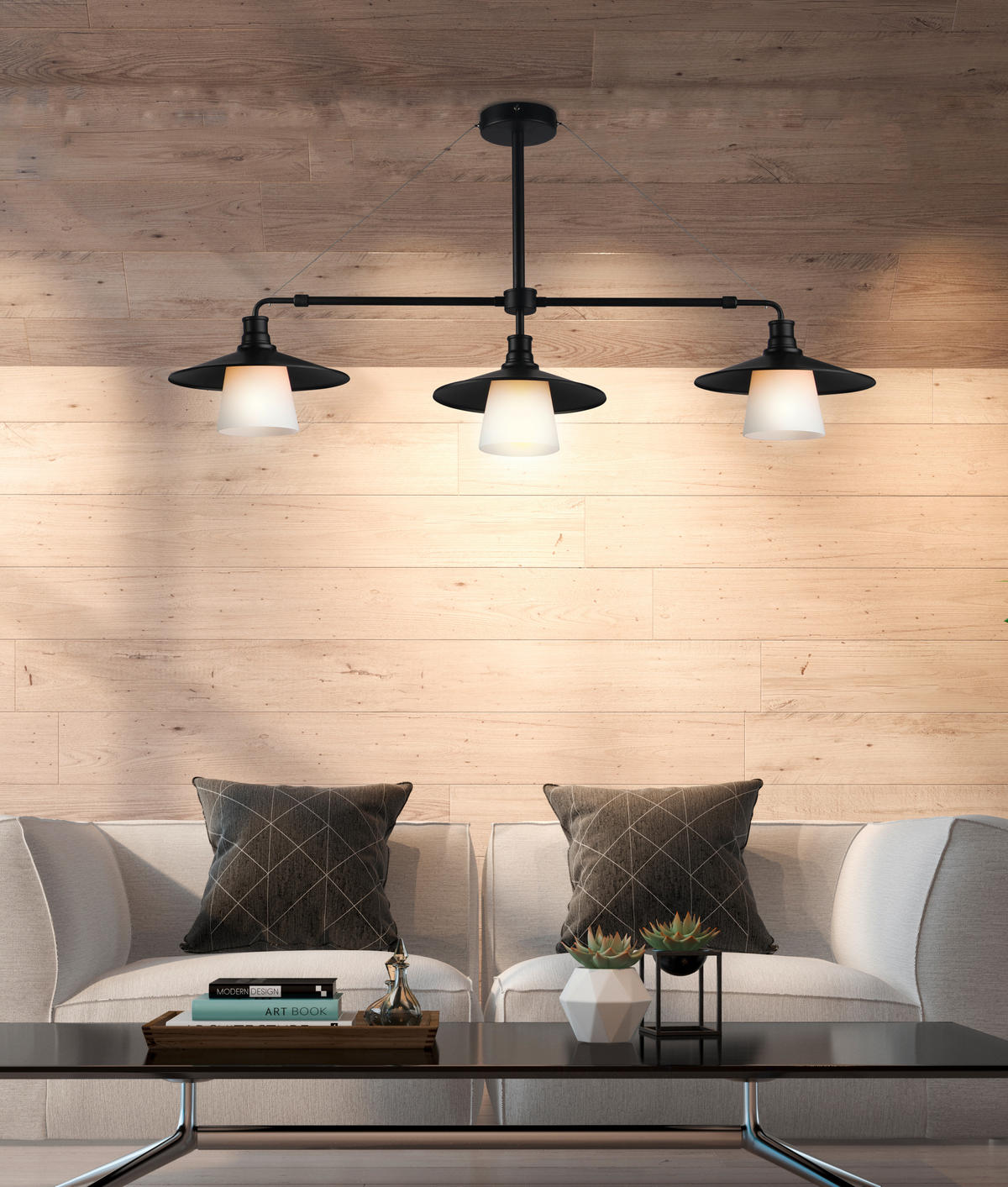 PENDELLAMPA Loft 98/26/55 cm  - svart, Design, metall (98/26/55cm)