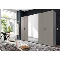 FALTTÜRENSCHRANK 300/216/58 cm 3-türig Graphitfarben, Grau, Sahara  - Schwarz/Graphitfarben, Design, Glas/Holzwerkstoff (300/216/58cm) - Boxxx