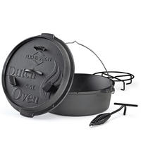 DUTCH-OVEN-SET  Schwarz  - Schwarz, Basics, Metall (30/13,5cm) - KÜCHENPROFI
