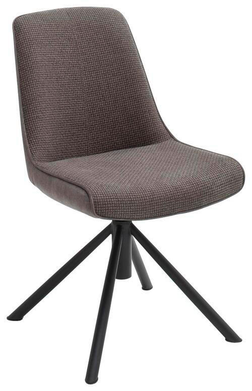 STUHL  in Eisen Flachgewebe Metall, Textil  - Schwarz/Cappuccino, Design, Textil/Metall (49/88/64cm) - Novel