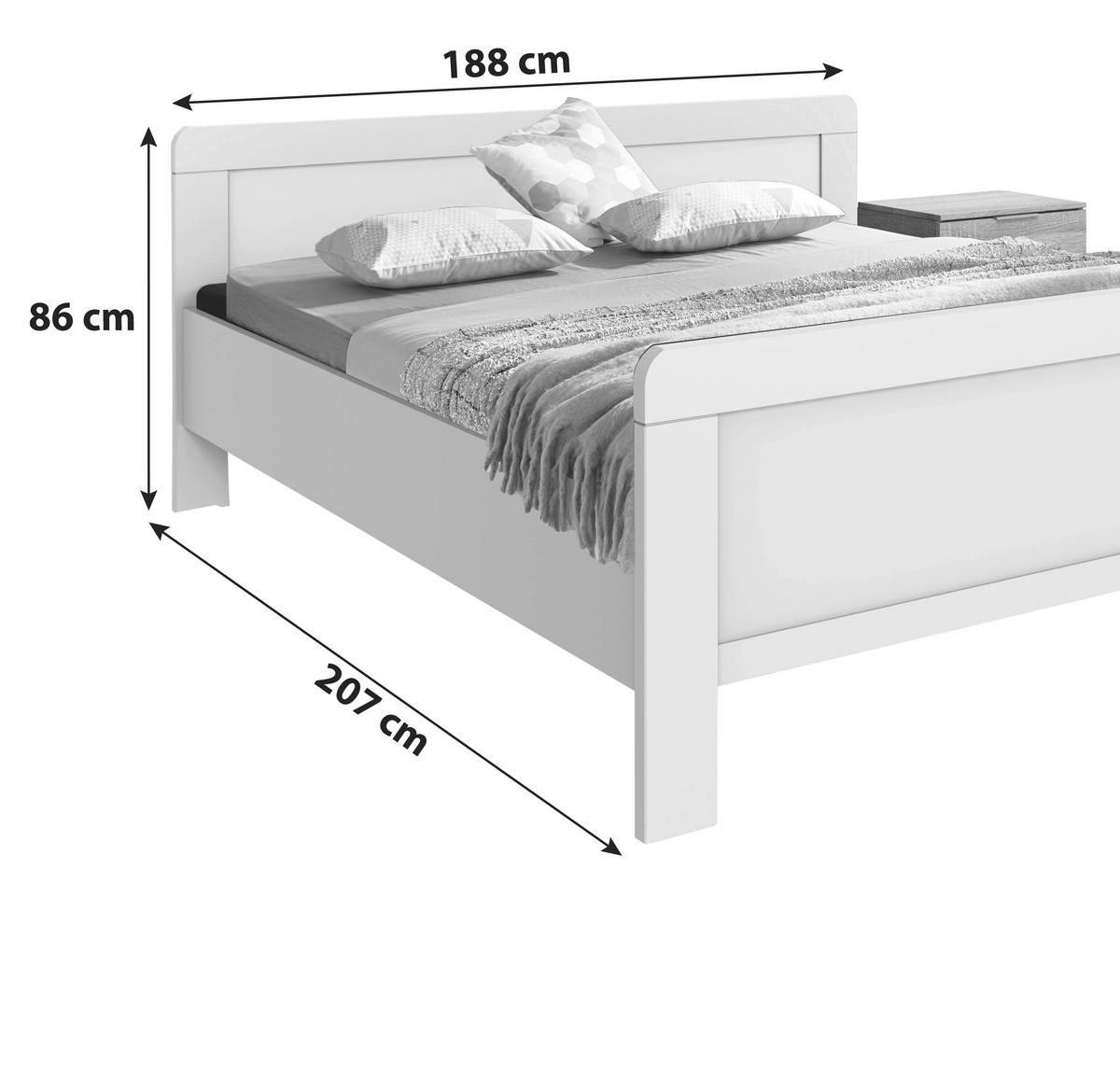 POSTEL, 180/200 cm, bílá - bílá, Konvenční, kompozitní dřevo (180/200cm) - MID.YOU