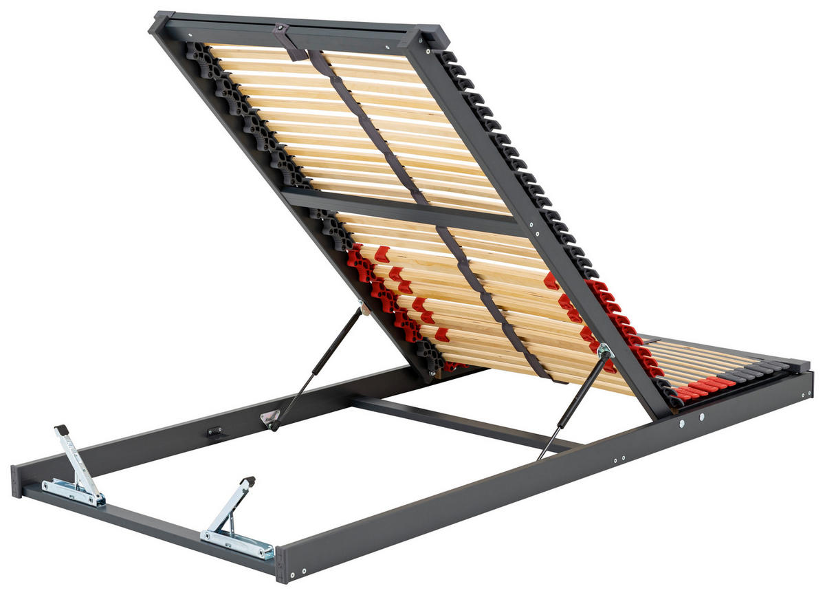 LATTENROST 140/200 cm Kopfteil, Fußteil verstellbar, Buche, Birke  - Naturfarben/Grau, Basics, Holz (140/200cm) - Hukla