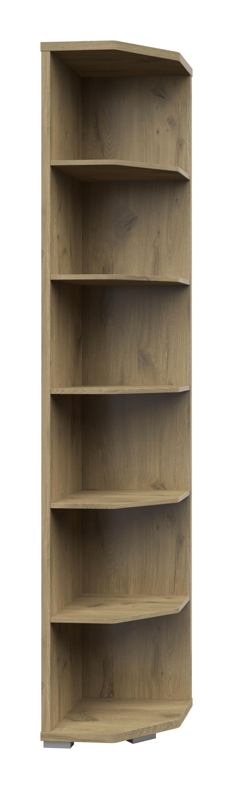 AKTENREGAL Eichefarben - Eichefarben/Silberfarben, KONVENTIONELL, Holzwerkstoff/Kunststoff (39,5/210,4/39,5cm) - Voleo