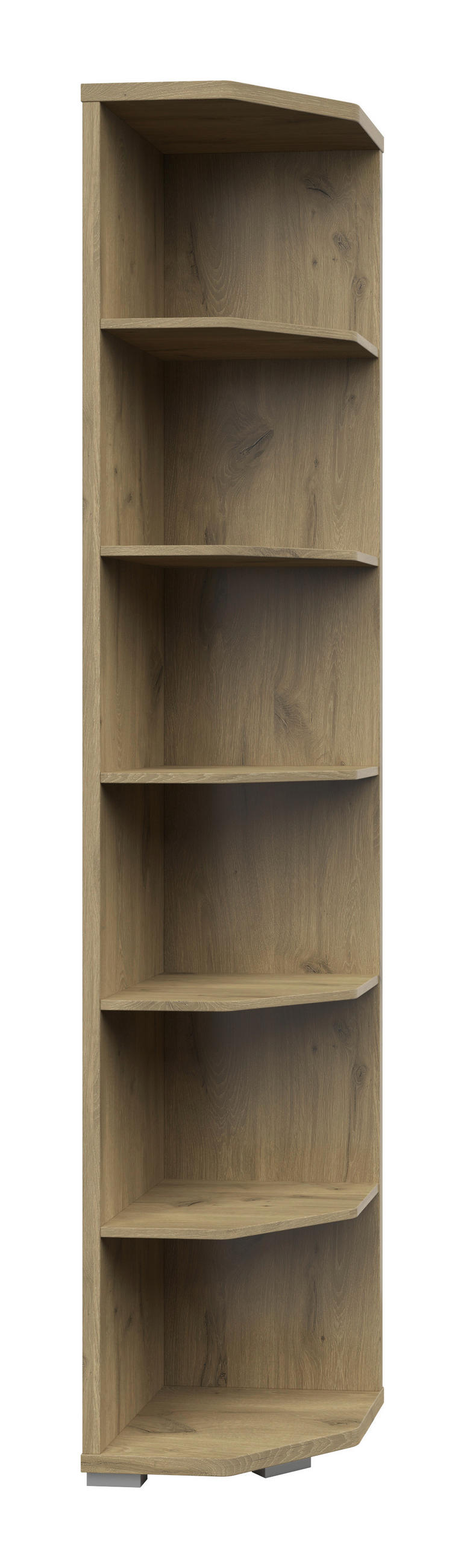 AKTENREGAL 39,5/210,4/39,5 cm  - Eichefarben/Silberfarben, Konventionell, Holzwerkstoff/Kunststoff (39,5/210,4/39,5cm) - Voleo
