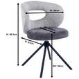 STUHL - Schwarz/Grau, Design, Textil/Metall (58/80/60cm) - Novel