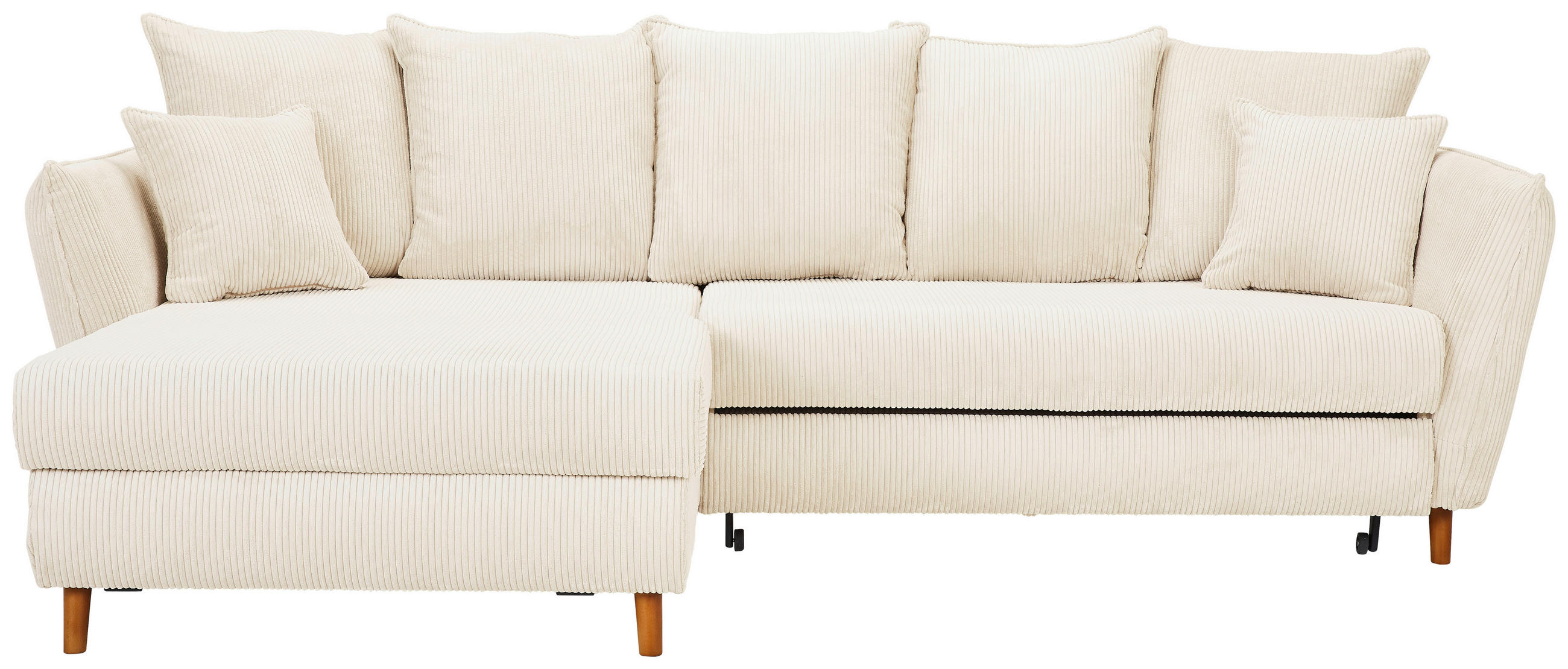 ECKSOFA Creme Cord  - Eichefarben/Creme, KONVENTIONELL, Holz/Textil (162/284cm) - Carryhome