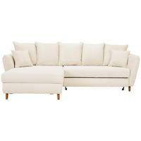 ECKSOFA in Cord Creme  - Eichefarben/Creme, Konventionell, Holz/Textil (162/284cm) - Carryhome