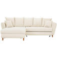 ECKSOFA Creme Cord  - Eichefarben/Creme, KONVENTIONELL, Holz/Textil (162/284cm) - Carryhome
