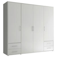 DREHTÜRENSCHRANK in Weiß  - Alufarben/Weiß, KONVENTIONELL, Holzwerkstoff/Kunststoff (206/195/60cm) - Carryhome