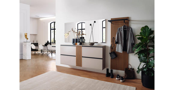 GARDEROBE 3-teilig  in 260/200/30 cm  - Eichefarben/Grau, Design, Holz/Holzwerkstoff (260/200/30cm) - Moderano