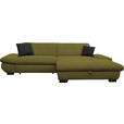 ECKSOFA in Mikrofaser Grün 290/198 cm - Schwarz/Grün, Design, Textil/Metall (290/198cm) - Xora
